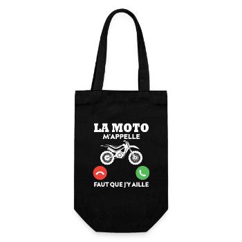 La moto m'appelle...faut que j'y aille ! - Sac à bouteille - noir - Devant