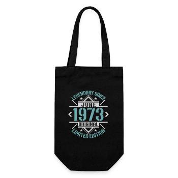 Jahrgang Juni 1973, Retro Geburtstagsgeschenk - Geschenkbeutel für Flaschen - Schwarz - Vorne