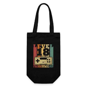 Level 18 Freigeschaltet - Geschenkbeutel für Flaschen - Schwarz - Vorne