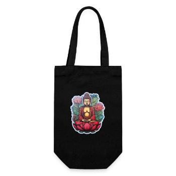 Buddha Zen Lotusblüte Meditation - Geschenkbeutel für Flaschen - Schwarz - Vorne