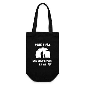 PERE ET FILS UNE EQUIPE POUR LA VIE - cadeau papa - Sac à bouteille - noir - Devant