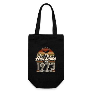 1973 Jahrgang Vintage Geburtstag Geschenk - Geschenkbeutel für Flaschen - Schwarz - Vorne