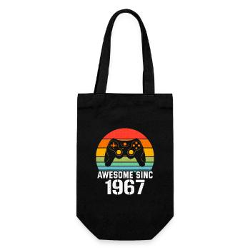 1967 Birthday Gift For All Gamers 1967 - Gift Bag for Bottles - black - Front