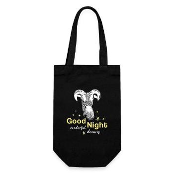 schafbock good night Schaf Schlafshirt - Geschenkbeutel für Flaschen - Schwarz - Vorne