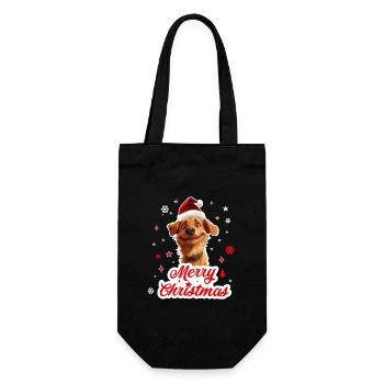 Merry christmas dog - Sac à bouteille - noir - Devant