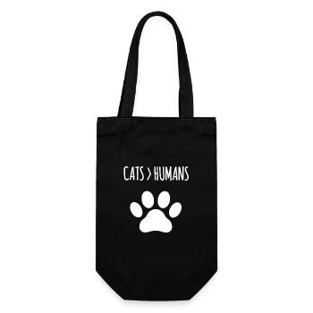 Les chats sont meilleurs que les humains : drôle de citation de chat - Sac à bouteille - noir - Devant
