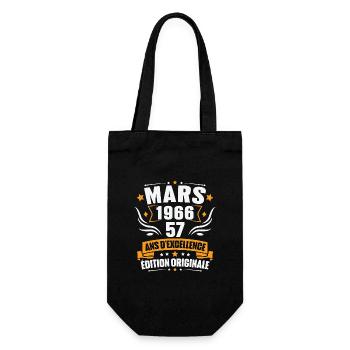 Vintage Cadeau Mars 1966, 57 Ans Anniversaire - Sac à bouteille - noir - Devant