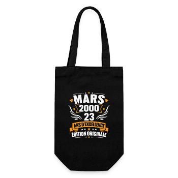 Vintage Cadeau Mars 2000, 23 Ans Anniversaire - Sac à bouteille - noir - Devant