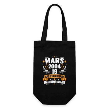 Vintage Cadeau Mars 2004, 19 Ans Anniversaire - Sac à bouteille - noir - Devant
