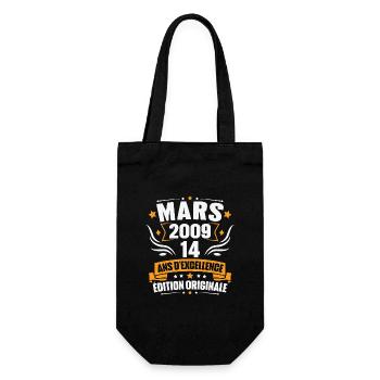 Vintage Cadeau Mars 2009, 14 Ans Anniversaire - Sac à bouteille - noir - Devant