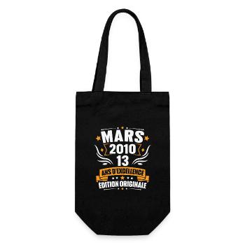 Vintage Cadeau Mars 2010, 13 Ans Anniversaire - Sac à bouteille - noir - Devant