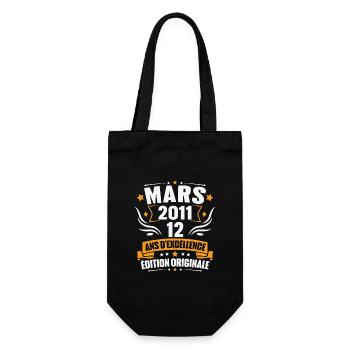 Vintage Cadeau Mars 2011, 12 Ans Anniversaire - Sac à bouteille - noir - Devant