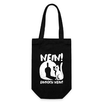 Nein! Einfach nein! - Katze Mittelfinger Spruch - Geschenkbeutel für Flaschen - Schwarz - Vorne