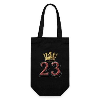 23 Zahl Krone - Geschenkbeutel für Flaschen - Schwarz - Vorne