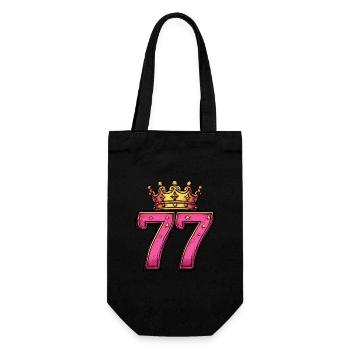 77 Number Krone - Gift Bag for Bottles - black - Front