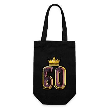 60 Number Crown - Gift Bag for Bottles - black - Front