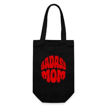 Badass Mom - Geschenkbeutel für Flaschen - Schwarz - Vorne
