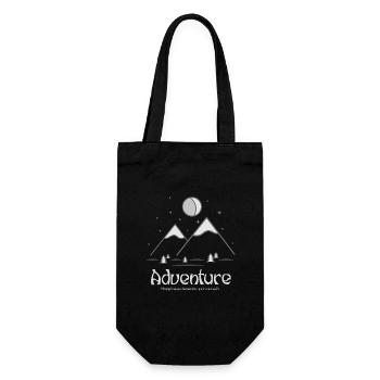 Mountain range, Minimalist style - Geschenkbeutel für Flaschen - Schwarz - Vorne