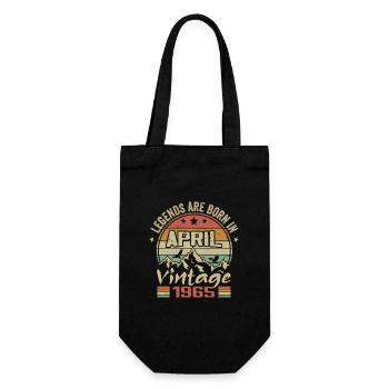 Born in April 1965 Vintage - April 1965 Gift - Gift Bag for Bottles - black - Front