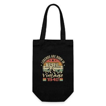 Born in April 1940 Vintage - April 1940 Gift - Gift Bag for Bottles - black - Front