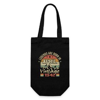 Born in April 1942 Vintage - April 1942 Gift - Gift Bag for Bottles - black - Front