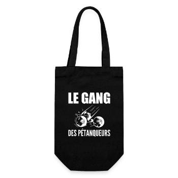 Pétanque, Bowler, Petanque-Fan, Vatertag - Geschenkbeutel für Flaschen - Schwarz - Vorne