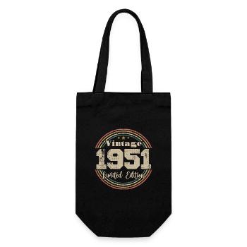 1951 Retro Vintage Birthday Born In - 1951 - Gift Bag for Bottles - black - Front
