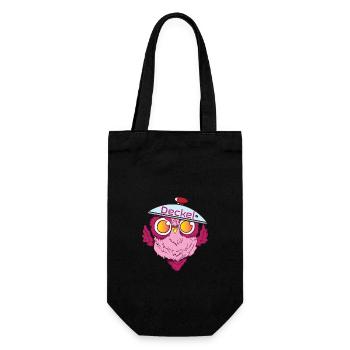 Owl in couple look with lid and no pot - Gift Bag for Bottles - black - Front