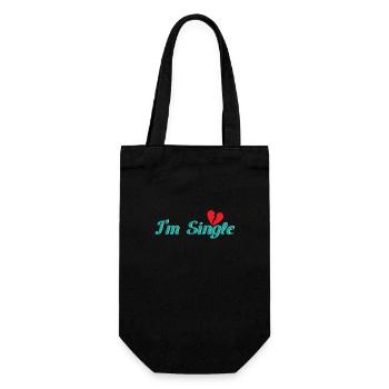 Alleinstehend I´m Single - Geschenkbeutel für Flaschen - Schwarz - Vorne