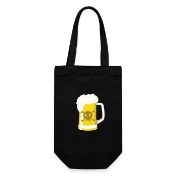 Pirate beer with skull - Gift Bag for Bottles - black - Front