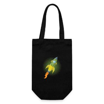 Rocket Comic Spaceship Spacecraft Missile - Gift Bag for Bottles - black - Front