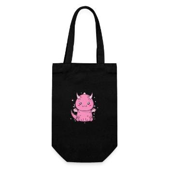 little baby dragon mythical creature fairy tale - Gift Bag for Bottles - black - Front