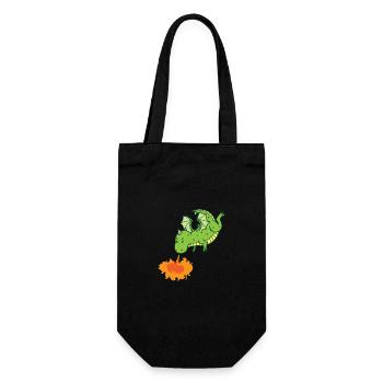 Dragon spits fire Mythical creatures Fairy tale - Gift Bag for Bottles - black - Front