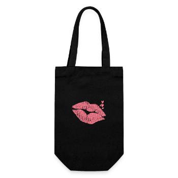 Kiss Mouth Saint-Valentin Amour Fleurs Vacances - Sac à bouteille - noir - Devant