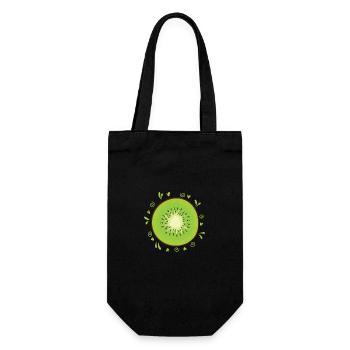 Kiwi Slice Fruit Fruit Animal New Zealand - Gift Bag for Bottles - black - Front