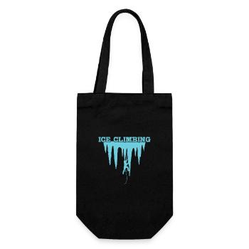Ice Climbing Extremsport Eisklettern - Geschenkbeutel für Flaschen - Schwarz - Vorne