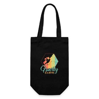 Gravity is a Myth Hobby Climbing Bouldering - Gift Bag for Bottles - black - Front
