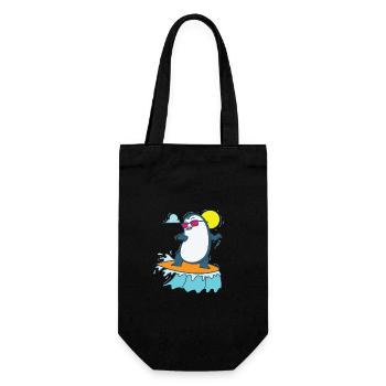 Penguin surfing on the beach Antarctica bird - Gift Bag for Bottles - black - Front