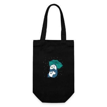 Penguin with an umbrella Antarctica - Gift Bag for Bottles - black - Front