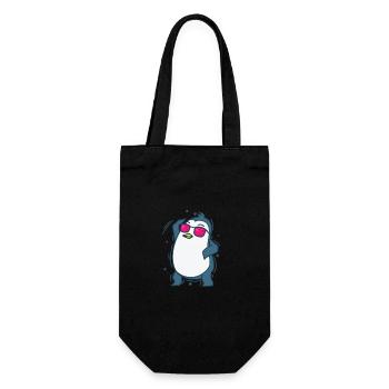 Penguin dancing Antarctica bird - Gift Bag for Bottles - black - Front