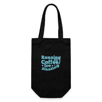 Running on Coffee and Ice Skating Eisbahn - Gift Bag for Bottles - black - Front