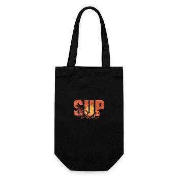 SUP Dad Stand up Paddle Balance halten - Geschenkbeutel für Flaschen - Schwarz - Vorne