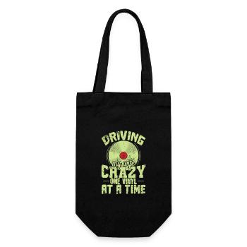 Driving my Wife Crazy one Vinyl at a Time - Gift Bag for Bottles - black - Front
