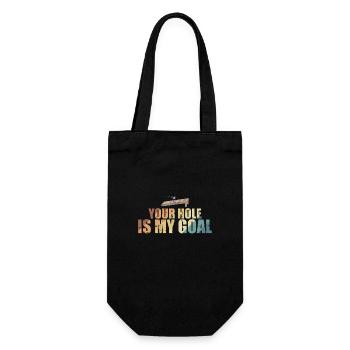 Your Hole is my Goal Cornhole Spiel - Geschenkbeutel für Flaschen - Schwarz - Vorne