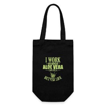 I work hard my Aloe Vera can live a Better Life - Gift Bag for Bottles - black - Front