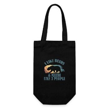 I Like Bears and Maybe 3 People Wald Tier - Geschenkbeutel für Flaschen - Schwarz - Vorne
