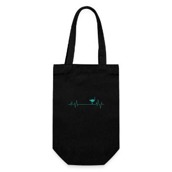 Heart Beat Line Oiseau animal autruche - Sac à bouteille - noir - Devant