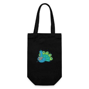 Peacock lit un livre Plumes d’oiseau - Sac à bouteille - noir - Devant
