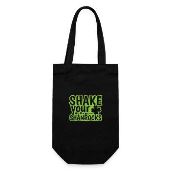 Shake your Shanrocks St. Patricks Day - Geschenkbeutel für Flaschen - Schwarz - Vorne