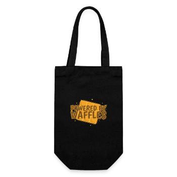 Powered by Waffles Teig Gebäck Snack - Geschenkbeutel für Flaschen - Schwarz - Vorne